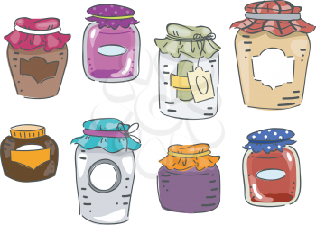 Illustration Featuring Different Elements Associated with Canning