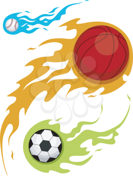 Illustration Featuring Balls Covered in Flames