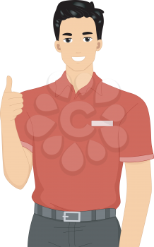 Illustration Featuring a Member of a Camp Staff Giving a Thumbs Up