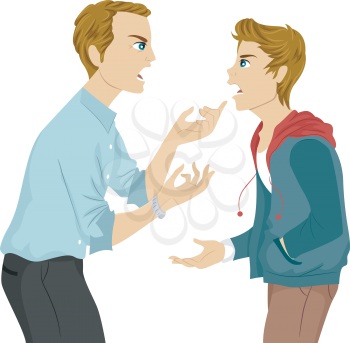 Illustration of a Father and Son Arguing