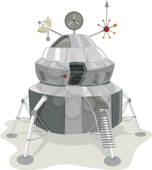 Illustration Featuring a Space Lander in a Stationary Position