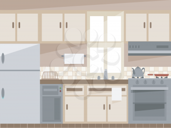 Illustration Featuring the Interior of a Kitchen