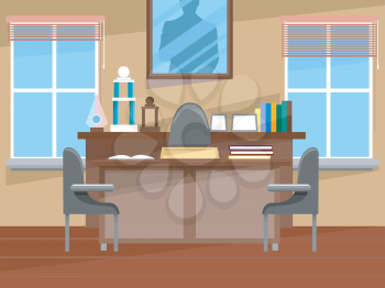 Illustration Featuring the Interior of a Principal's Office