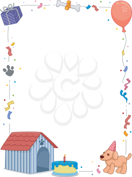 Background Illustration Featuring a Dog Celebrating its Birthday