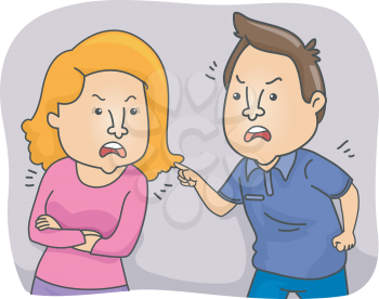 Illustration of a Couple Arguing