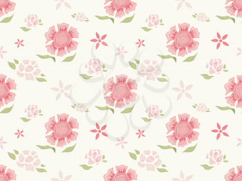 Background Illustration Featuring a Seamless Floral Design