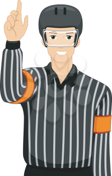 Illustration of a Man Dressed as an Ice Hockey Umpire