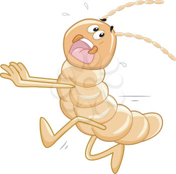 Mascot Illustration of a Termite Running Away