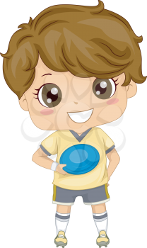 Illustration of a Boy Holding a Frisbee