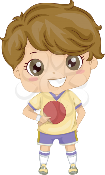 Illustration of a Boy Dressed in Table Tennis Gear