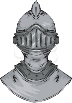 Illustration Featuring the Helmet of a Knight