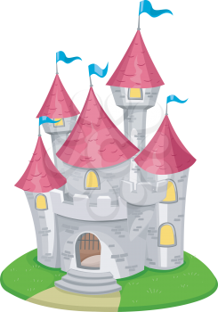 Illustration Featuring a Medieval Castle