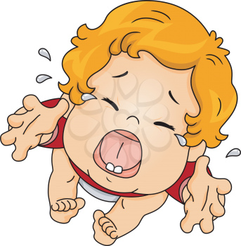 Illustration Featuring a Baby Crying Out Loud While Asking to be Picked Up