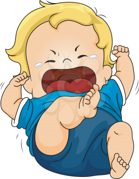 Illustration Featuring a Baby Throwing a Tantrum