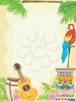 Background Illustration Featuring Hawaii-Related Items