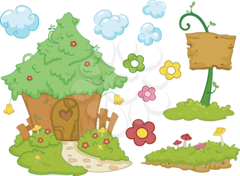 Illustration Featuring a Fairy House