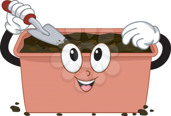 Mascot Illustration Featuring a Compost Bin