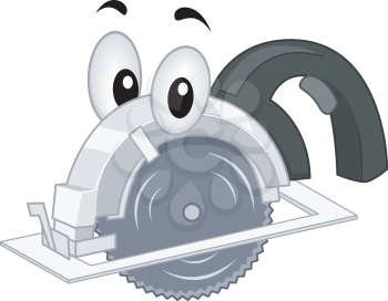 Mascot Illustration Featuring a Portable Saw
