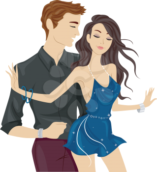 Illustration Featuring a Dancing Couple