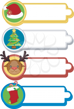 Illustration Featuring Ready to Print Labels with a Christmas Theme
