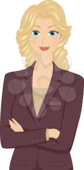 Illustration Featuring a Businesswoman Striking a Pose