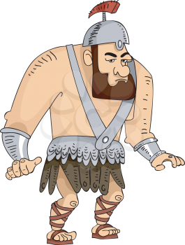 Illustration Featuring a Huge Roman Gladiator