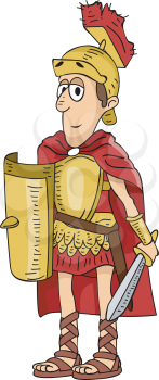 Illustration Featuring a Roman Soldier