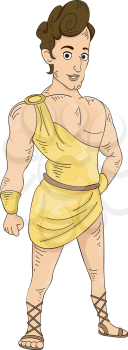 Illustration Featuring a Young and Muscular Greek God