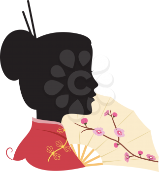 Illustration Featuring the Silhouette of a Chinese Woman