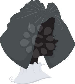 Illustration Featuring the Silhouette of a French Woman