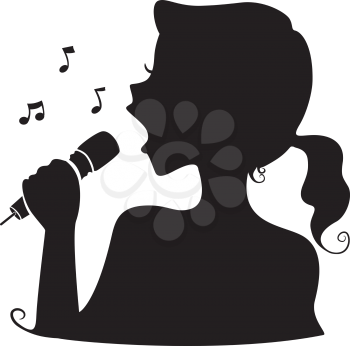 Illustration Featuring the Silhouette of a Female Singer