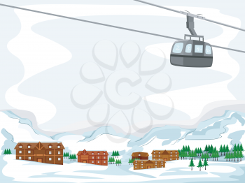 Background Illustration Featuring a Ski Lodge