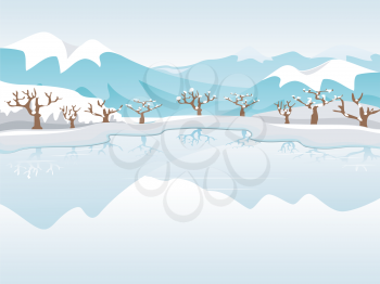 Illustration Featuring a Frozen Lake