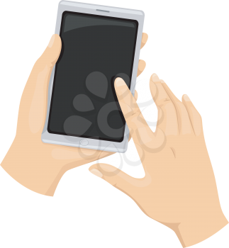 Cropped Illustration of a Person Using a Touchscreen Smartphone