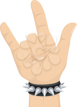 Illustration of a Hand Doing the Hand Gesture for the Rock Sign