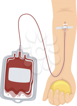 Cropped Illustration of a Donor Donating Blood