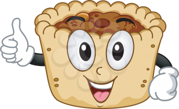 Mascot Illustration of a Butter Tart Giving a Thumbs Up