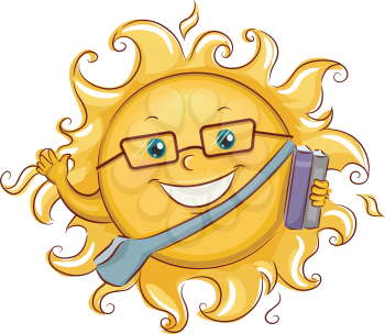 Illustration of the Sun Going to His Summer Class