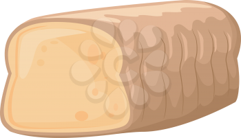 Illustration of a Loaf of Bread With One End Sliced Off