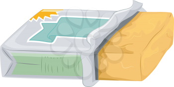 Illustration of a Partially Opened Tub of Butter