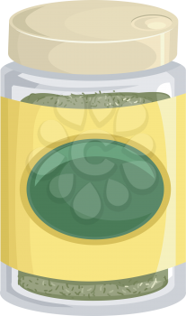 Illustration of a Glass Jar Filled With Dried Spices