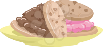 Illustration of a Plate of Mouth Watering Ice Cream Cookies