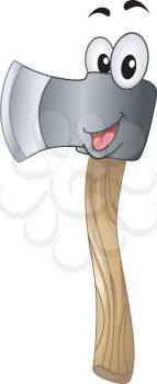 Mascot Illustration of an Axe Flashing a Big Smile
