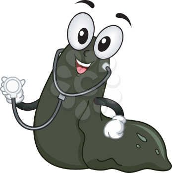 Mascot Illustration of a Leech Wearing a Stethoscope