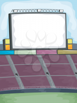 Background Illustration of a Jumbotron in the Corner of an Outdoor Stadium
