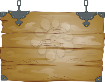 Illustration of a Blank Wooden Board with a Rustic Design