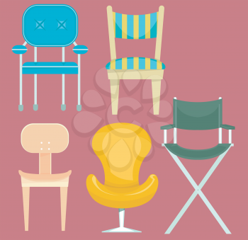 Illustration of Chairs with Different Designs