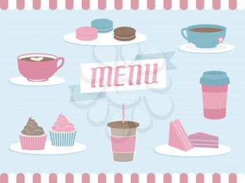 Illustration of Items Commonly Served at Coffee Shops