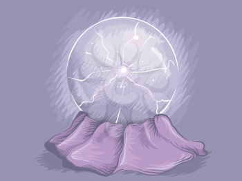 Illustration of a Plasma Ball Demonstrating Electrical Charges
