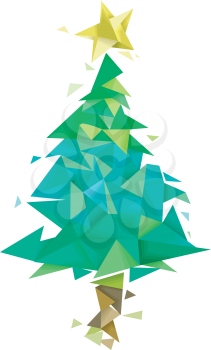 Illustration of a Christmas Tree with a Geometric Design